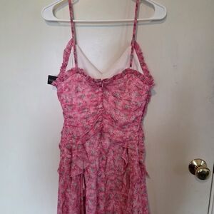 Pink Floral Sleeveless Dress